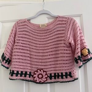 Chasing Unicorns Pink Crochet Top